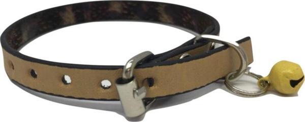 Elite Açık Kahverengi Derili 1 Cm Zilli Tasma - Image 1