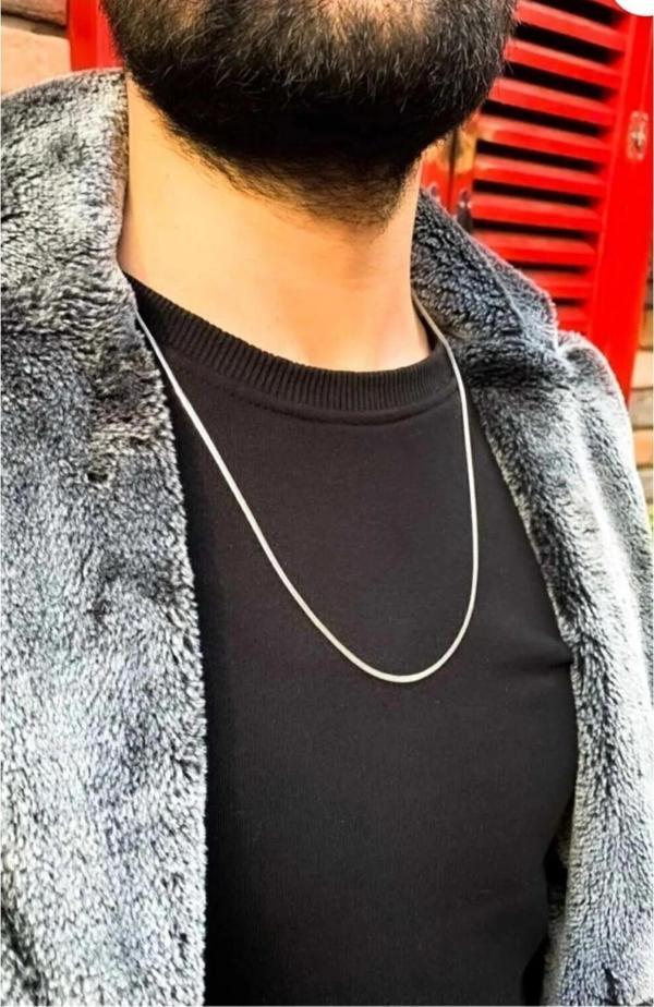 Çelik İtalyan Zincir Uzun Kolye - Image 1