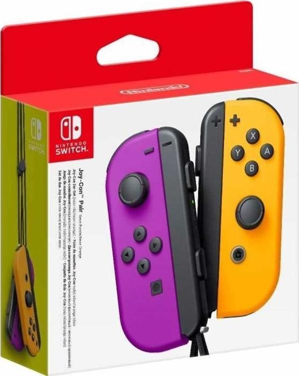 Nintendo Switch JoyCon Oyun Kolu Controller Neon Purple & Orange - Image 1