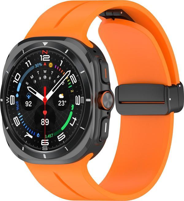 Samsung Galaxy Watch 7 Ultra 47mm Uyumlu Manyetik Mıknatıslı Band Silikon Kordon Kayış - Image 1