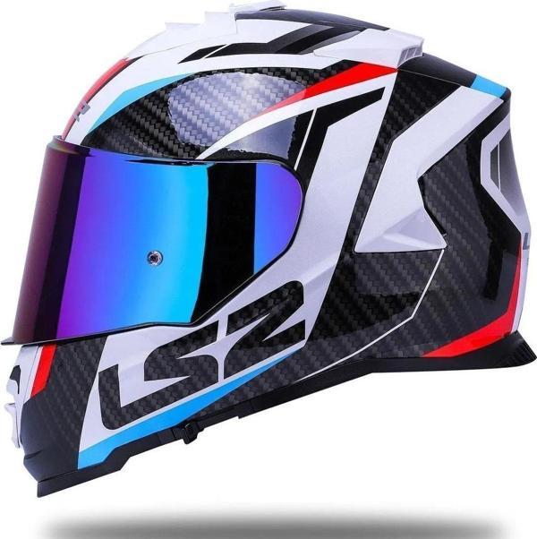 Ls2 Storm 2 Racer Full Face Motosiklet Kaskı Şeffaf + Gökkuşağı Vizörlü - Image 1