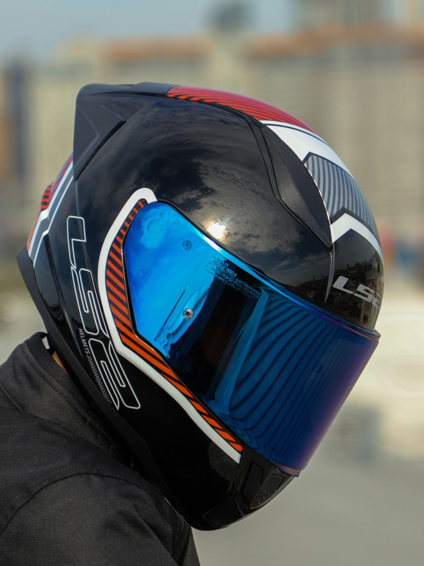 Ls2 Rapid 2 Extra Race Full Face Motosiklet Kaskı Yarış Spoiler +  Şeffaf + Gökkuşağı Vizörlü - Image 1