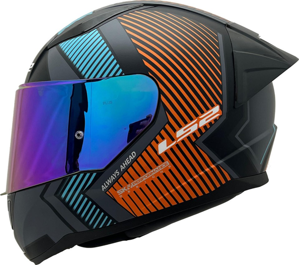 Ls2 Rapid 2 Extra Race Full Face Motosiklet Kaskı Yarış Spoiler +  Şeffaf + Gökkuşağı Vizörlü - Image 1
