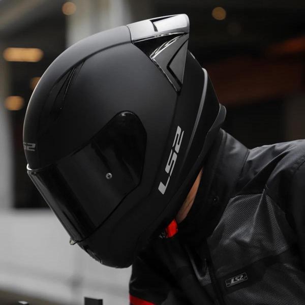 Ls2 Rapid 2 Race Full Face Motosiklet Kaskı Yarış Spoiler +  Şeffaf + Siyah Vizörlü - Image 1