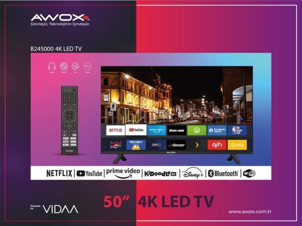 AWOX B245000 50" 4K LED TV - Image 1