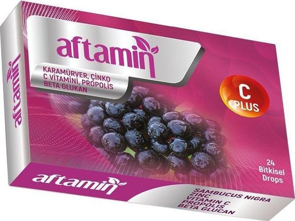 Aftamin Alftamın 24'Lü Bitkisel Drops Pastil | Karamürver Çinko Propolis Beta Glukan C Vitamini - Image 1