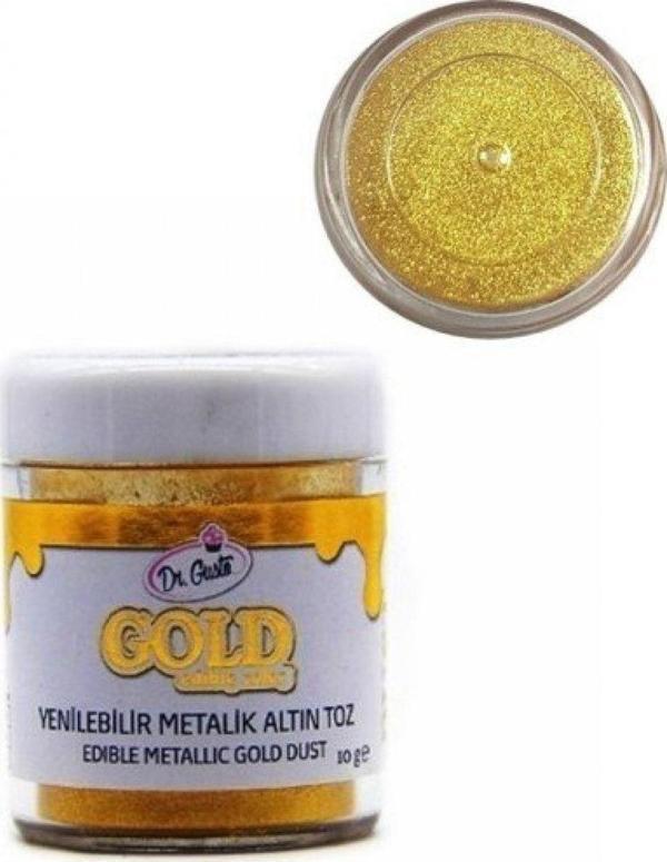 Dr. Gusto Yenilebilir Parlak Altın Metalik Toz Boya 10 Gr - Image 1