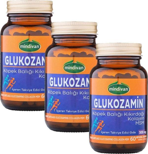 Mindivan Glukozamin Köpek Balığı Kıkırdağı Kolajen Msm 60 Kapsül X3 Adet - Image 1
