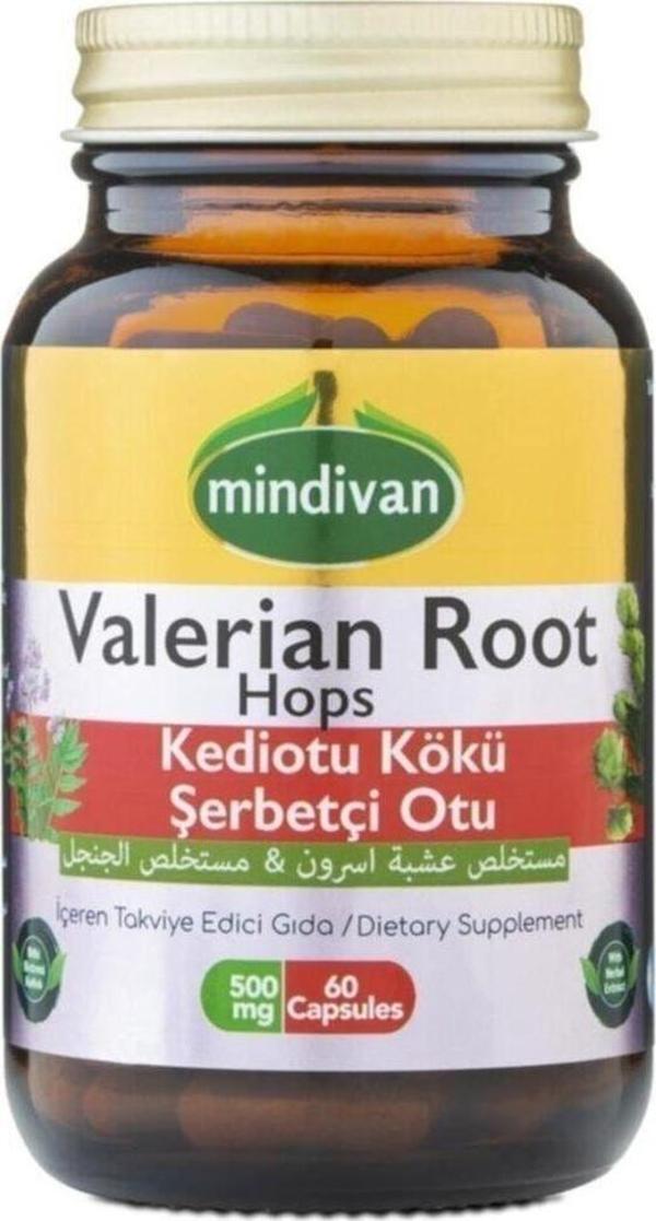 Mindivan Kedi Otu Ekstresi&Şerbetçi Otu Ekstresi 60 Kapsül 500Mg (2 Adet) - Image 1