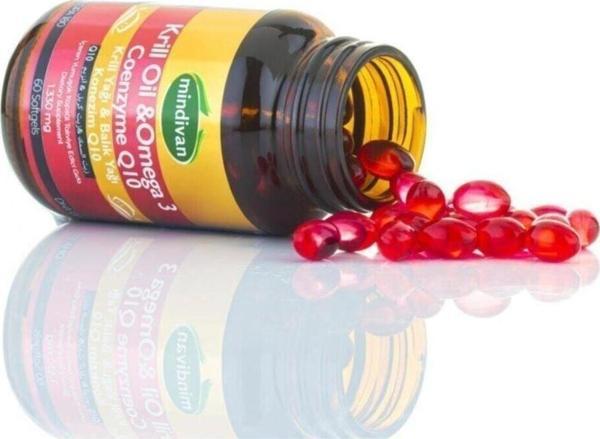 Mindivan Krill Oil Omega 3 Koenzim Q10 Kapsül Krill Yağı Balık Yağı Q10 1330Mg 60 Kapsül - Image 1