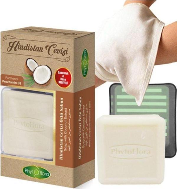 Phyto Doğal Hindistan Cevizi Özlü Sabun +Sabunluk+Lif - Image 1