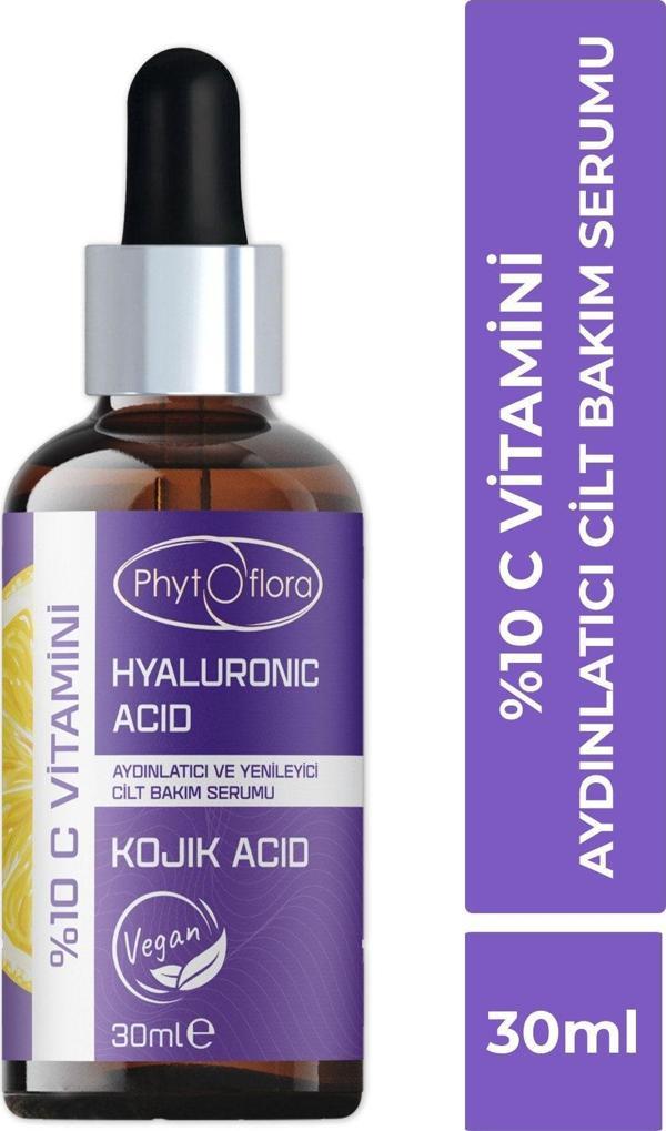 Phytoflora %10 C Vitamini Aydınlatmaya Yardımcı Serum (Vitamin C Hyaluronic Acid) 30 Ml - Image 1