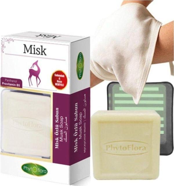 Mindivan Phytoflora Misk Özlü Sabun 125Gr.(Sabunluk Ve Kese Hediyeli) - Image 1
