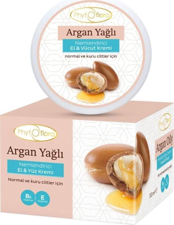 Phytoflora 100 Ml Argan Özü Ile Onarıcı,Doğal,Bitkisel,Nemlendirici El Ve Yüz Kremi(B5 Ve E). - Image 1