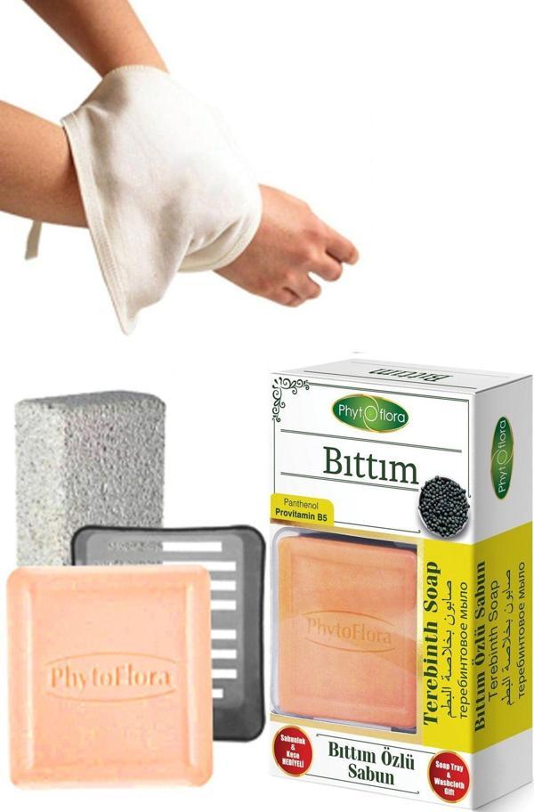Phytoflora Bıttım Sabunu Ve Banyo Kesesi, Katı Sabunluk - Image 1