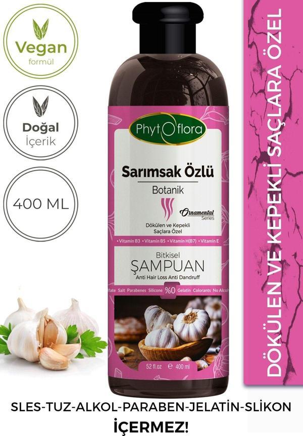 Phytoflora Tuzsuz Yağlı Ve Dökülen Ve Kepekli Saçlara Özel Sarımsak Özlü Bitkisel Şampuan - Image 1