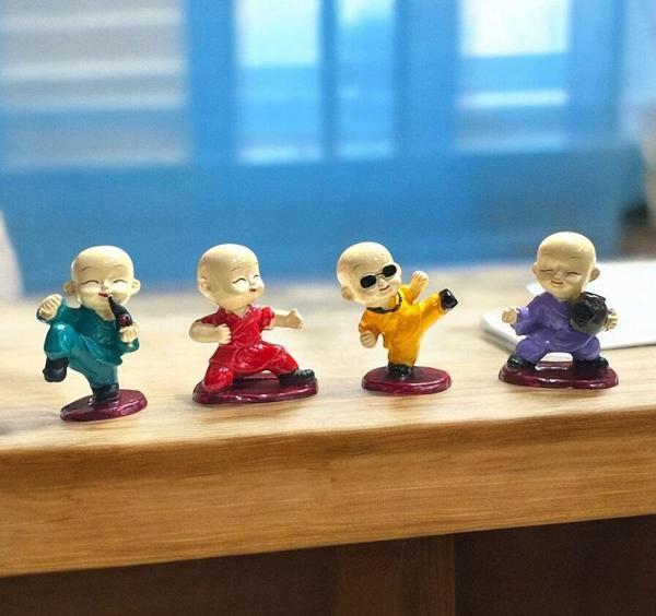 4 ADET KUNG FU KEŞİŞ BUDİZM DEKORATİF BİBLO NOEL SÜSLERİ YILBAŞI HEDİYELERİ VİTRİN DEKOR - Image 1