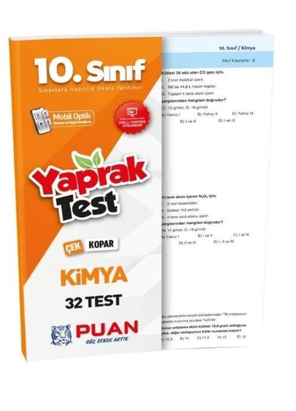 10. Sınıf Kimya Yaprak Test Puan Yayınları - Puan Yayınları - Image 1