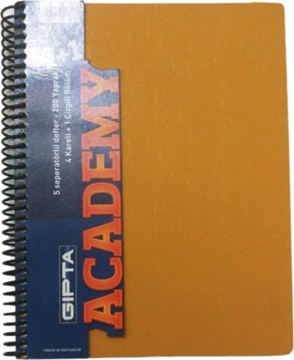 Gıpta 5 Seperatörlü 200 Yp. A4 Pp Kapak 4 Kareli 1 Çizgili. 1. Hamur Defter - Image 1