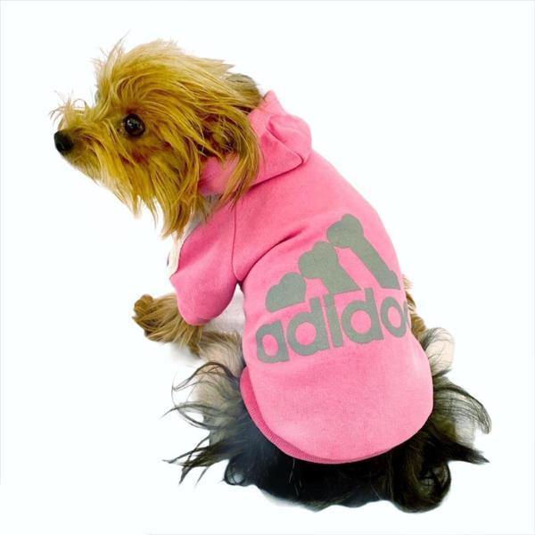 Pembe Adidog Kapşonlu Köpek Sweatshirt Köpek Kazağı - Image 1