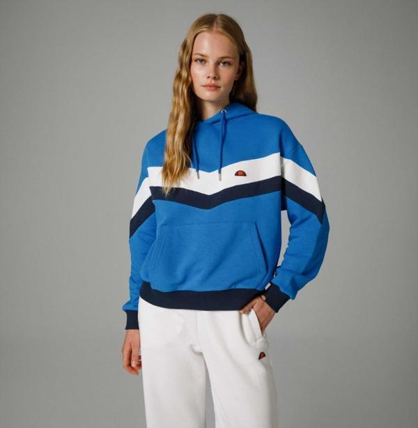 Ellesse Oversize Kapüşonlu Kadın Sax Mavi Sweat EF178 - Image 1