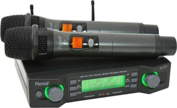 Roof Uhf Dijital Kontrol Kablosuz Telsiz 2 El Mikrofonu R-203 Ee. - Image 1