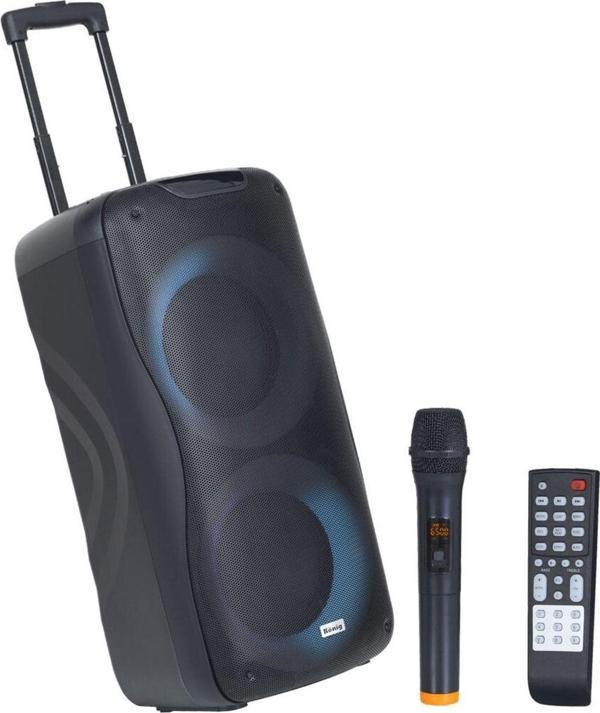 König 2X8'' 300W Usb-Sd-Bluetooth'Lu Telsiz Mikrofonlu Portatif Aktif Kabin Hoparlör Kng-1100 - Image 1