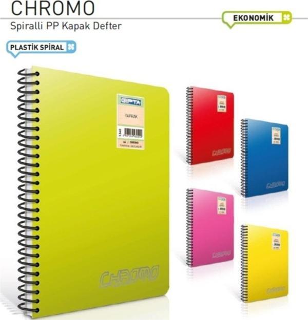 Gıpta Chromo A4 40 Yp Çizgisiz Plastik Kapak Spiralli Defter - Image 1
