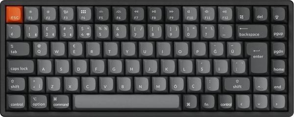 Keychron K2 Max %75 RGB Türkçe Brown Switch Kablosuz Alüminyum Çerçeve Karbon Siyah Mekanik Klavye - Image 1