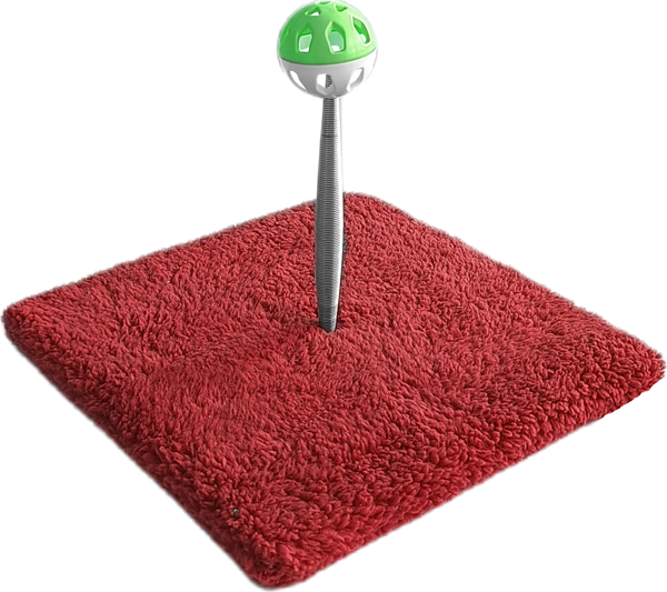 Yaylı Toplu Hacıyatmaz Kedi Aktivite Oyuncağı 16-20 cm Kırmızı - Image 1