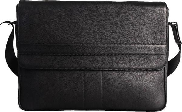 RİCH SMİTH ® GERÇEK DERİ 15.6" LAPTOP EVRAK POSTACI ÇANTA / 5317 SİYAH (ARSEL PARLAK) - Image 1