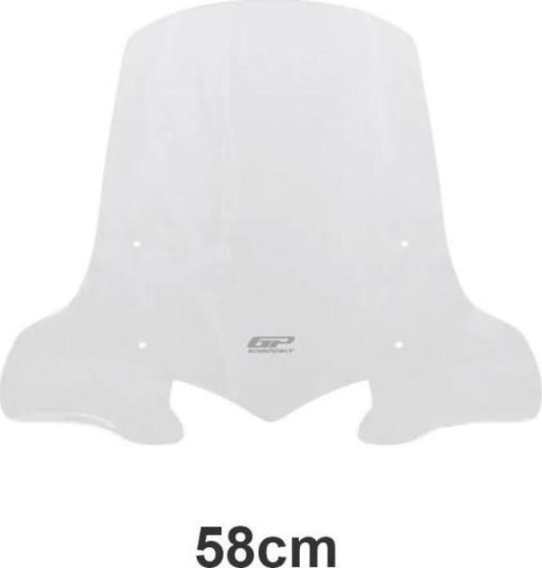 Gp Kompozit Hero Dash 125 2022-2024 Uyumlu Ön Cam Şeffaf 58 Cm - Image 1
