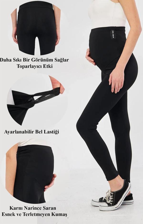 Lesa Wear Ayarlanabilir Yüksek Bel Esnek Toparlayıcı Ve Sıkılaştırıcı Hamile Tayt - Image 1