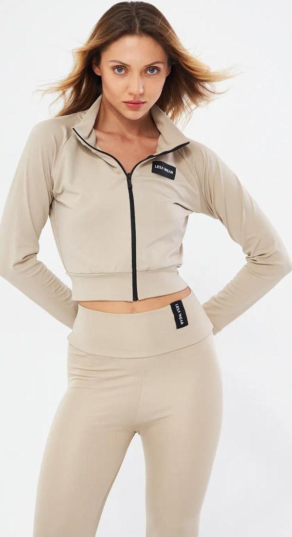 Lesa Wear İçi Polarlı Yumuşacık Şardonlu Kaşkorse Crop Likralı Hırka - Image 1
