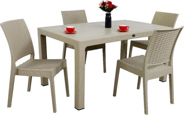 Mandella Elit Rattan 90x150 4 kişilik Elit Sandalye Masa Takımı Çölbeji - Image 1