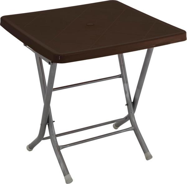 Mandella 80x80 Katlanır Ayaklı Masa Kahverengi Eko - Image 1
