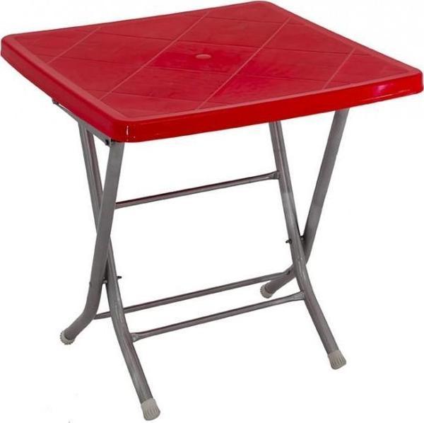 Mandella 80x80 Katlanır Ayaklı Masa Kırmızı - Image 1