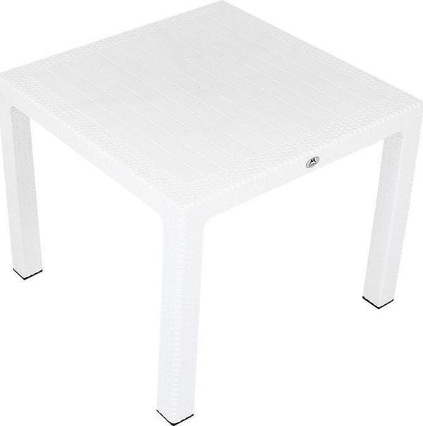 Mandella 90x90 Elit Rattan Masa BEYAZ - Image 1