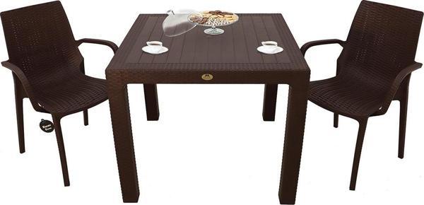 Mandella Elit Rattan 90x90 2 Kişilik Nirvana Koltuk Masa Takımı Kahverengi - Image 1
