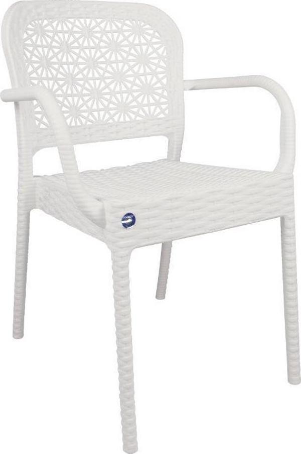 Mandella Ares Rattan Koltuk (6 Adet) Beyaz - Image 1
