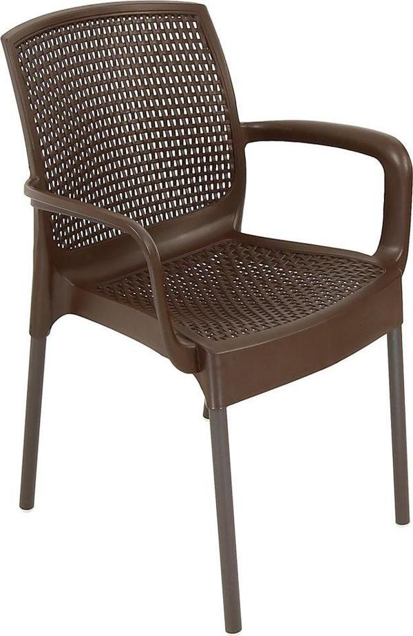 Mandella Defne Rattan Koltuk Eko Demir Ayak Kahverengi - Image 1