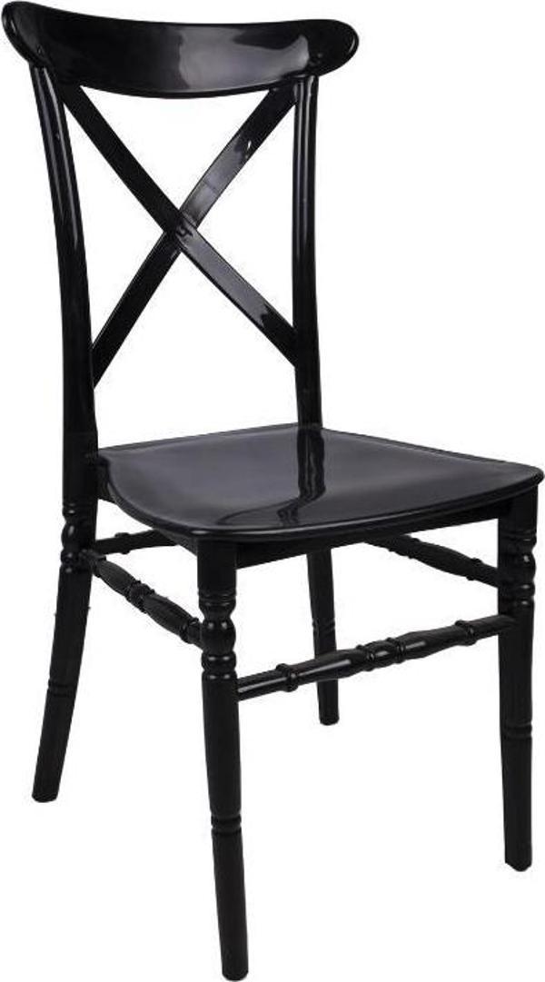 Mandella Silver Sandalye D Modeli (2 Adet) Siyah - Image 1