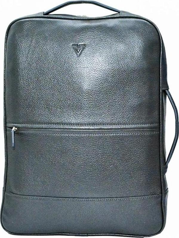 Rich Smith® Gerçek Deri Sırt Askılı 15" Laptop Evrak Çantası 3018 Gri - Image 1