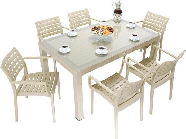Mandella Wood 90x150 Cafe Koltuk Camlı Masa Takımı ÇÖLBEJİ - Image 1