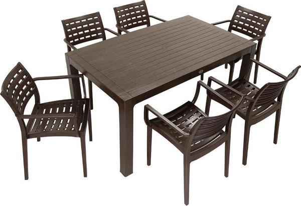 Mandella Wood 90x150 Cafe Koltuk Masa Takımı KAHVERENGİ - Image 1