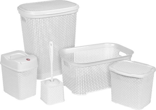 Sağlam Plastik Damla 5'li Çeyiz Seti Beyaz - Image 1