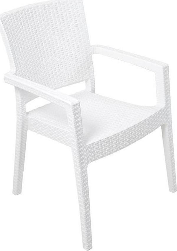 Mandella Zeus Rattan Koltuk (4 Adet) Beyaz - Image 1