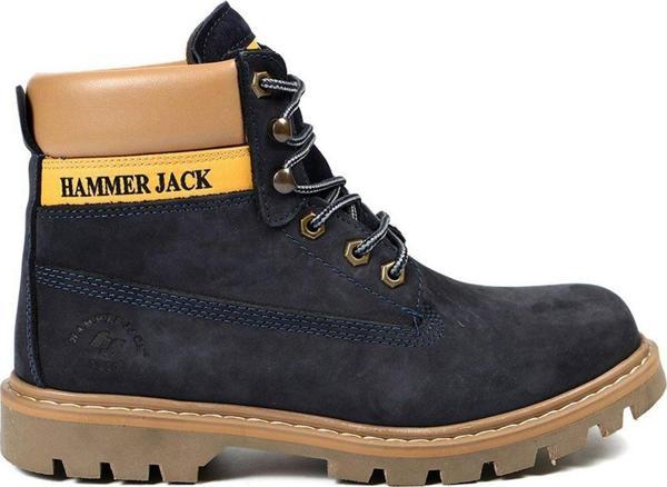 Hammer Jack Hakiki Deri Lacivert Nubuk Erkek  Bot - Image 1