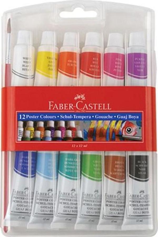 Faber-Castell Tüp 12 Renk Guaj Boya - Image 1
