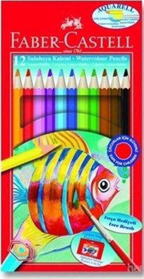 Faber-Castell Aquarell Karton Kutu 12'li Kuru Boya Seti - Image 1